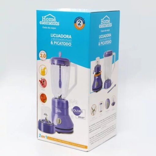 Licuadora Home Elements 2 Velocidades Picatodo Línea Violeta|299897954
